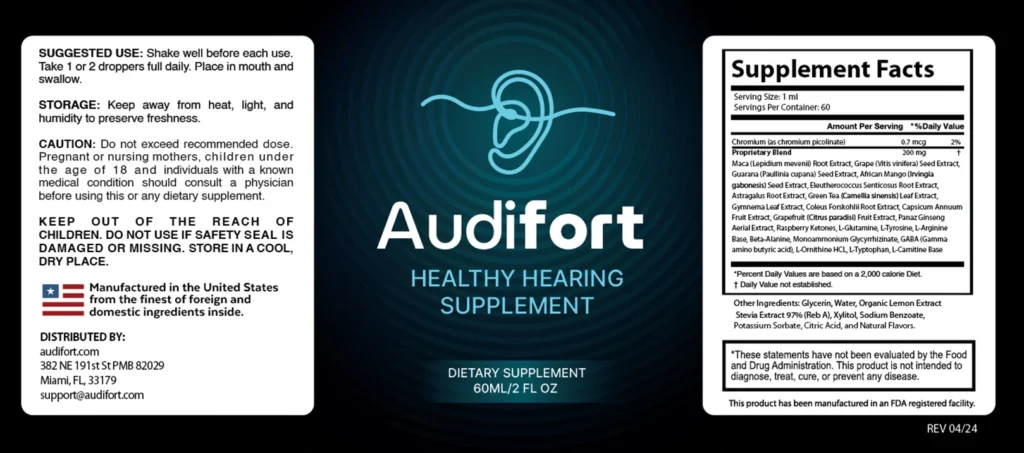 Audifort supplement facts